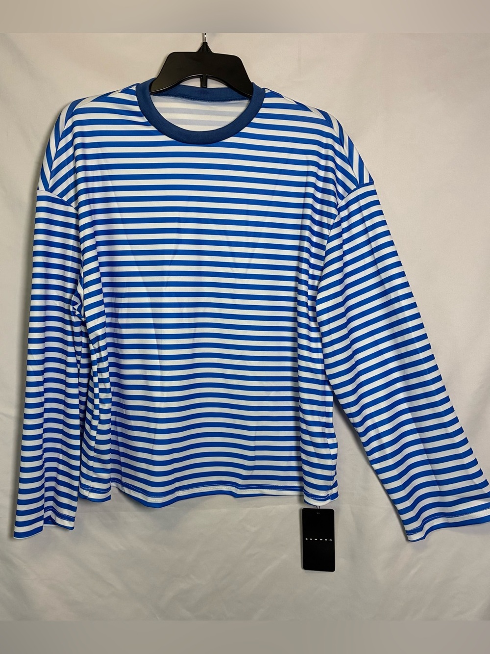 Blue and White Striped Long-Sleeve Top New With Tags